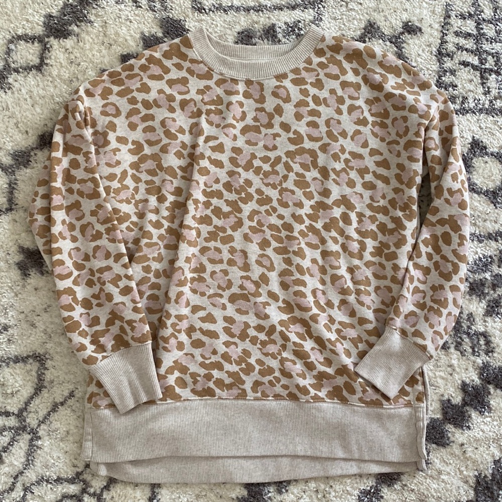 Aerie Leopard Print Desert Sweatshirt